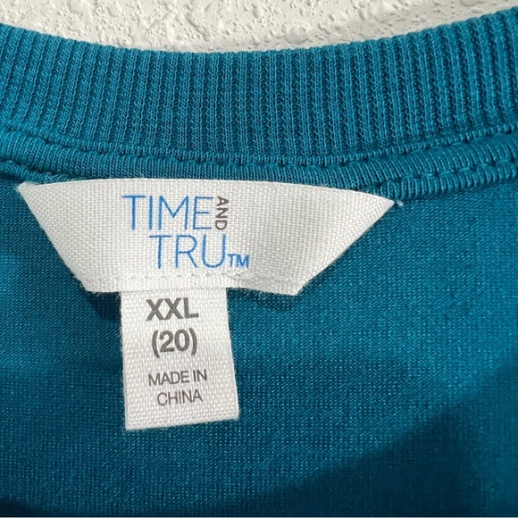 Time and Tru Womens Blue Short Sleeve Top New With Tags XXL - Picture 4 of 5